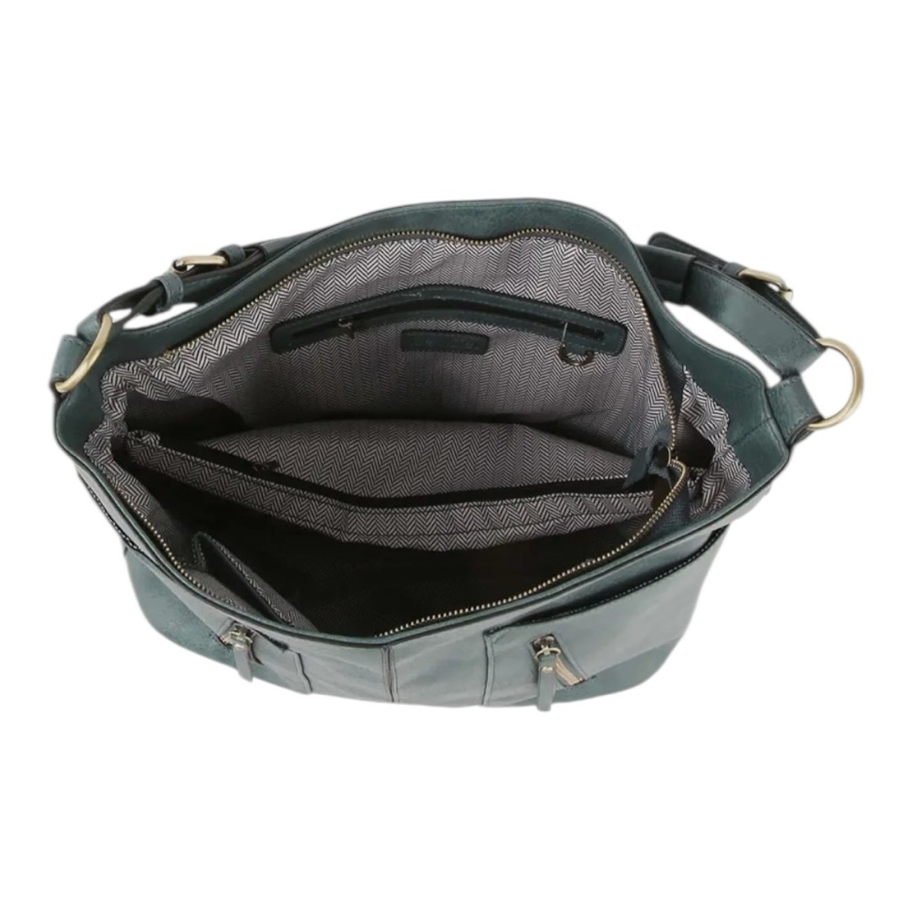 NWT Vegan Leather Shoulder Bag Tote! Dusty Blue! - Picture 7 of 7